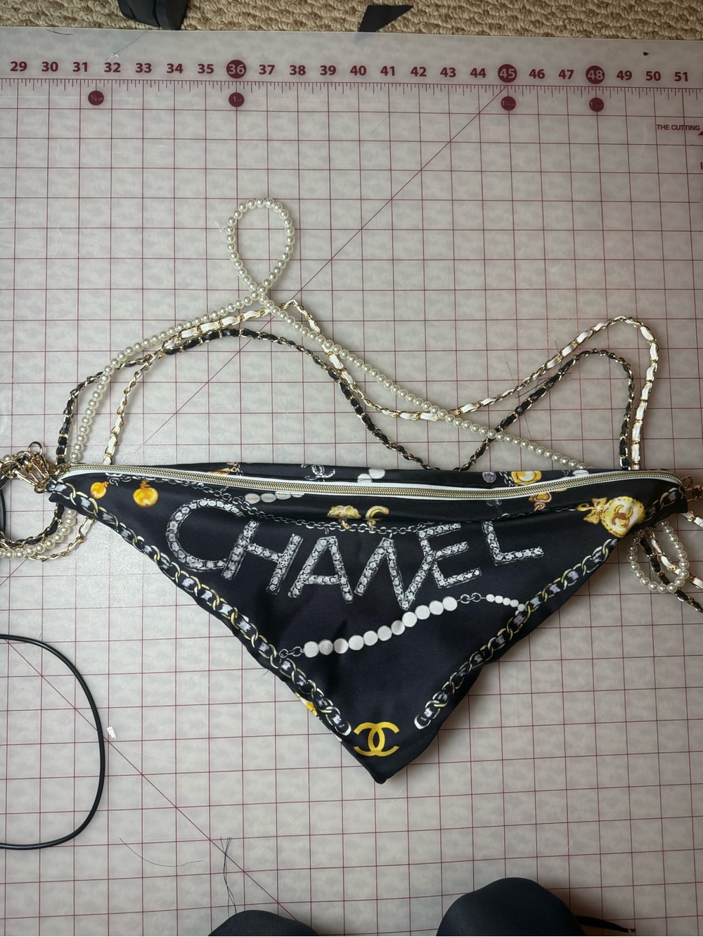 Handmade Chanel bag from scarf